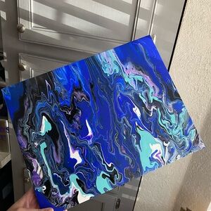 Abstract Blue and Purple Canvas Art